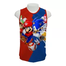 Camiseta Mario E Sonic - Ml01 - Regata