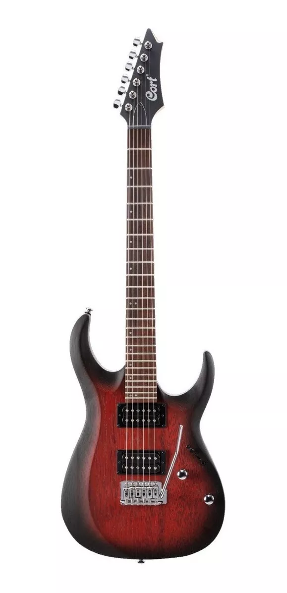 Guitarra Eléctrica Cort X Series X100 De Meranti Black Cherry Burst Poro Abierto Con Diapasón De Jatoba