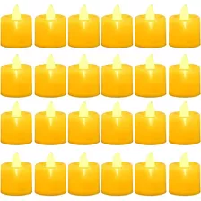 24 Velas De Flash Color De Amarillo Led Electrónicas