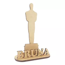 10 Enfeite De Mesa Estatueta Troféu Oscar Com Nome 13cm