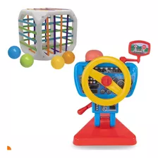 Kit Brinquedo Educativo Para Bebe Volante E Cubo Entrelaçado