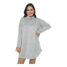 Vestido Poncho Em Lanzinha Manga Longa Outono/inverno