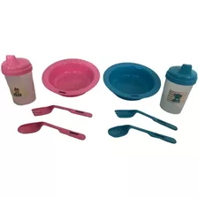 Kit Refeição Bebê Papinha 3 Peças Infantil Prato Copo Brinde