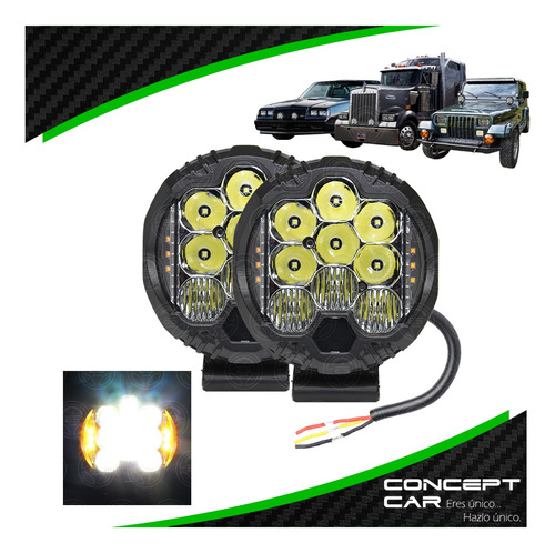 Par Faros 15 Led Redondo Ambar Blanco 4x4 Auxiliares 30w Foto 9