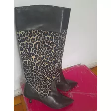 Botas De Vestir Caña Alta Zara Animal Print