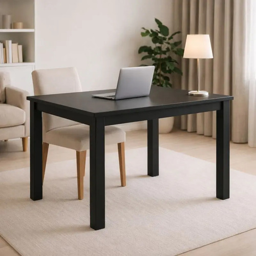Mesa 90x90 Madeira Ideal Para Espaços Compactos Preto