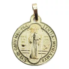 Medalla De Oro Amarillo San Benito De 10k Y 2.2 Cm Diámetro