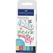 Marcadores Pitt Artist Lettering Pastel Set X 6 Faber Castel