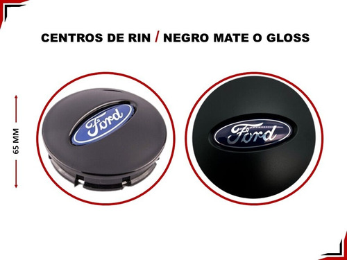 Par De Centros De Rin Ford Taurus 10-15 Negro Mate/brilloso Foto 7