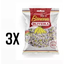 Bala Macia De Banana Oliveira Açúcar Kit C/3 500g Atacado