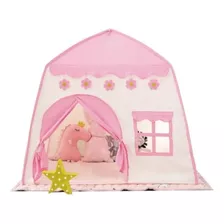 Barraca Tenda Casa Infantil Dobrável - Rosa Com Branco