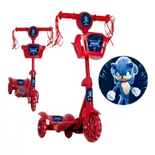 Patinete Infantil 3 Anos Sonic Vermelho Divertido Som 20 Kg