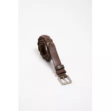Cinturon Trenzado Henry Bensimon Color Gris Oscuro Talle 105