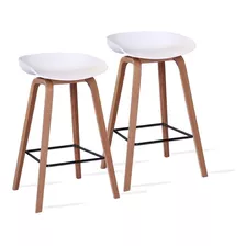 Taburete Banqueta Barra Diseño Nordico Asiento Alto Set X2