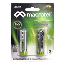 Pack 2 Pilas Ni/mh Recarg Aa 2700mah (2 Un)