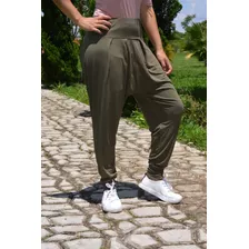 Calça Saurel Em Malha Viscolycra Com Bolsos.