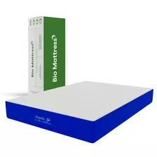 Colchón Queen De Espuma Bio Mattress Sensation Gel Azul - 24cm