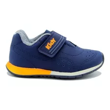 Zapatillas Niños Kidy Free 0220 Escolar Azul Marino Naranja