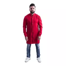 Jaleco Viena Gabardine Com Elastano Masculino - Vermelho