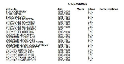 Tensor Accesorios Oldsmobile Cutlass Ciera 1996 3.1l Ina Foto 2