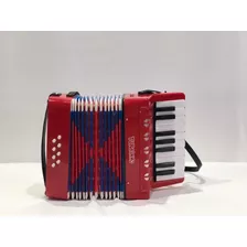 Mini Acordeon Infantil Sanfona Turbinho Gaita 8 Baixos 17tc