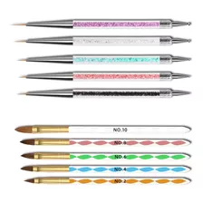 10 Pcs Nail Art Pincéis Kit Dual-end Nail Liner Pen Prego