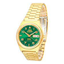 Relógio Masculino Oremte Com Marcador De Data Prova D'água Cor Da Correia Dourado/verde