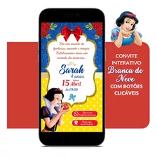 Convite Virtual Personalizado Branca De Neve