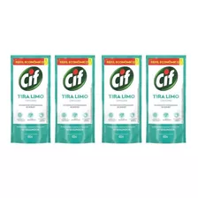 Kit Com 4 Refil Limpador Cif Tira Limo Com Cloro 450ml