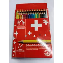 Lapices Caran Dache Swisscolor Acuarelable Caja Carton X 18