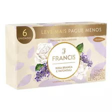 Pack Sabonete Rosa Branca Patchouli Francis 6 Unidades 90g