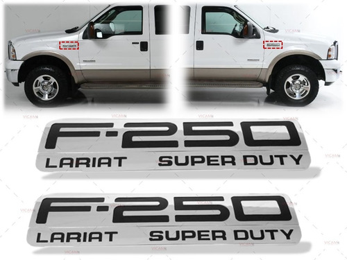 Par De Emblemas Laterales F-250 Lariat Super Duty 2005-2007 Foto 2