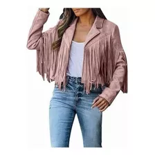 Chaqueta Con Flecos Para Mujer, Chaqueta De Gamuza Estilo Va