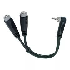 Cable Plug Stereo Tipo L 3.5mm A 2 Jack Stereo 20 Cm Roxtone