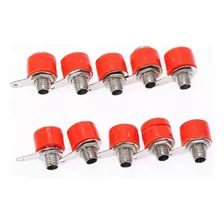 10 X Conector Banana Color Hembra Chasis Gabinete Ptec