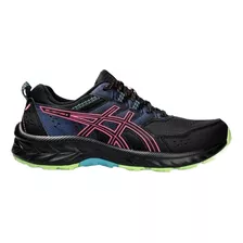 Tenis Asics Mujer Dama Running Negro Gel Venture