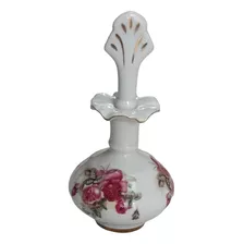 Antiguo Perfumero De Porcelana Tsuji Con Flores Bellísimo !