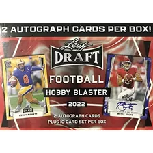 2022 Leaf Football Draft Picks Hobby Blaster Box Con Un Jueg