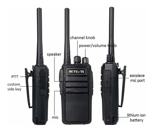 Walkie-talkies Retevis 5 Piezas 4 Km Mx 1100 Mah Foto 3