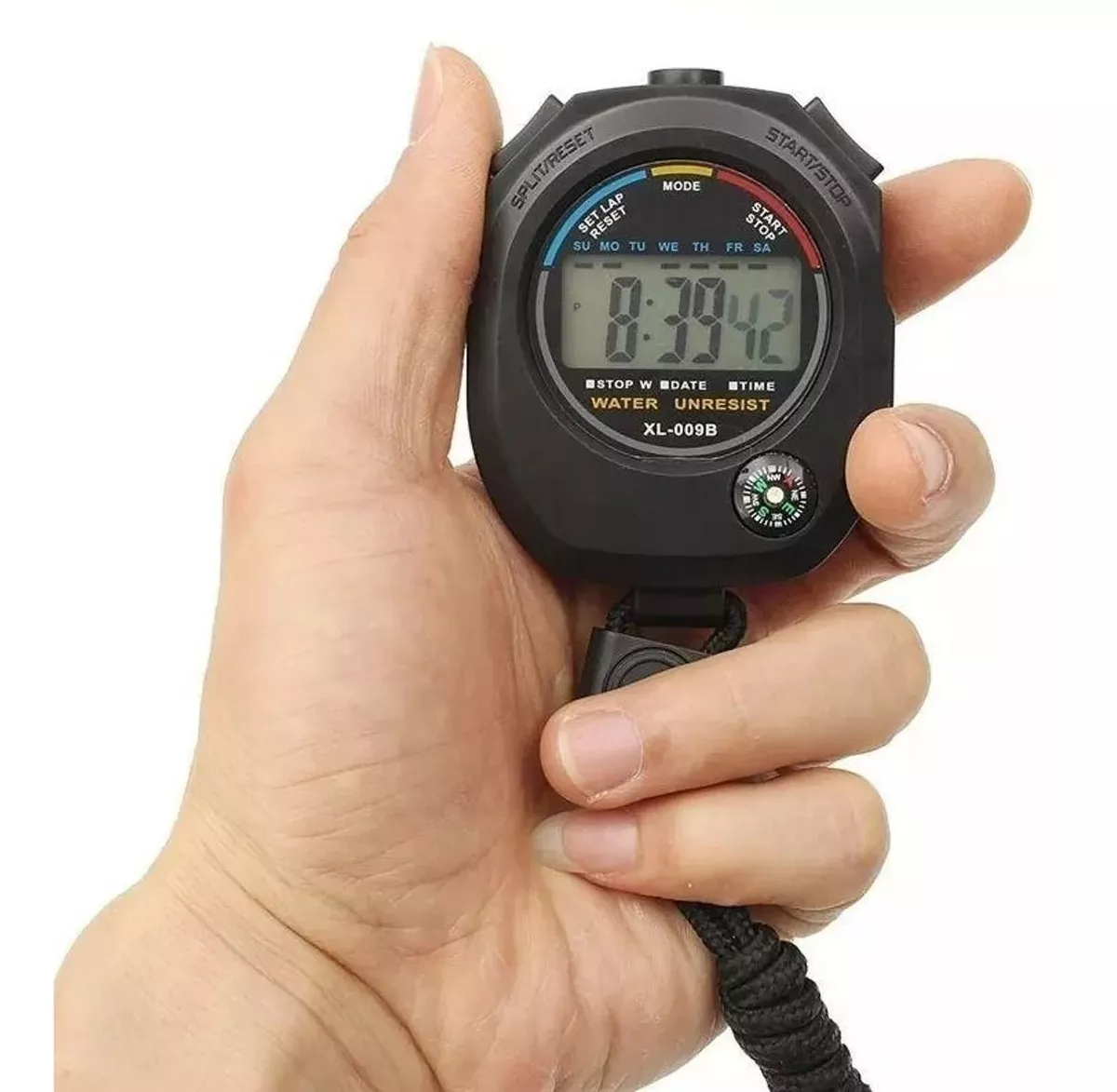 Cronômetro Lcd Digital De Bolso Para Esportes Alarme Hora 