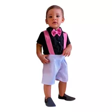 Fantasia Conjunto Inf. Aventureiro Mundo Rosa 1 A 3 Anos