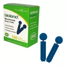 100un Lancetas Universais 28g Bioland Agulhas P/ Glicose