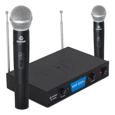 Microfone Profissional Sem Fio Duplo 2 Canais 30 Metros Vhf