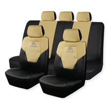 Cubreasiento Funda Ecocuero Citroen Negro Beige Logo Bordado