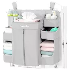 Organizador De Pañales Sweeby Para Cambiador Cuna Gris Light