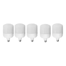 Kit 5 Lampada Bulbo Led 30watts E27 Bivolt Branco Frio Casa