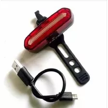 Lanterna Traseira Para Bicicleta Recarregável Usb 6 Modo 