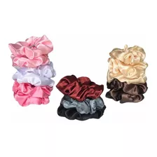 Scrunchies, Bambas, Moña Para El Pelo En Tela Satin X 12