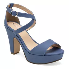 Zapatilla Abierta Para Mujer Pravia 2468 Color Azul Ce D8