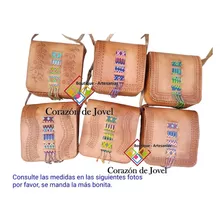 6 Hermosas Bolsas Piel/cuero/tejida Artesanales De Chiapas